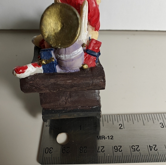 1998 2 Piece Resin Santa with Toys in Sleigh and Pile of Wood Logs Train - Picture 14 of 14